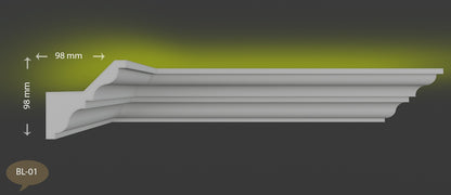 20 Meter LED Indirekte Beleuchtung LED Lichtprofil Styroporleisten BL 01