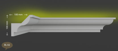 16 Meter LED Indirekte Beleuchtung Lichtprofile Wand Stuckleiste Beleuchtung BL 02