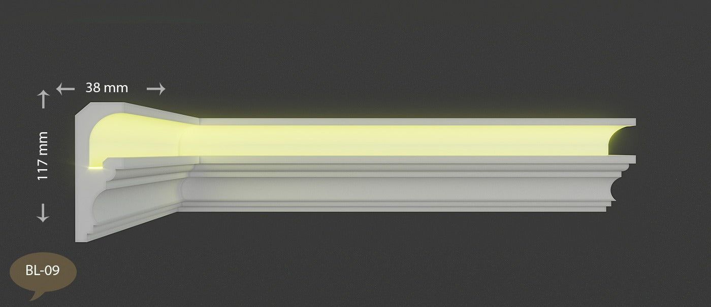 18 Meter LED Indirekte Beleuchtung Lichtprofile Wand Stuckleiste Beleuchtung BL 09