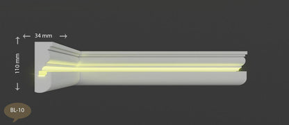 18 Meter LED Indirekte Beleuchtung Lichtprofile Wand Stuckleiste Beleuchtung BL 10