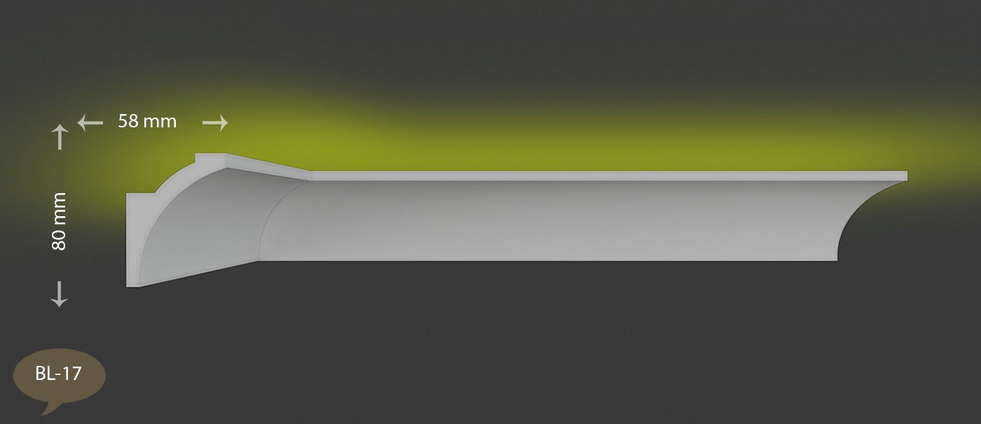 24 Meter LED Indirekte Beleuchtung Lichtprofile Wand Stuckleiste Beleuchtung BL 17