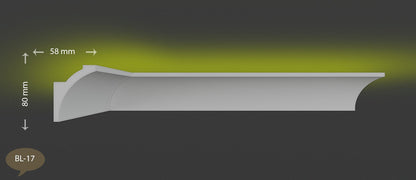 24 Meter LED Indirekte Beleuchtung Lichtprofile Wand Stuckleiste Beleuchtung BL 17