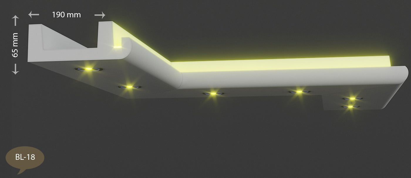 20 Meter LED Indirekte Beleuchtung Lichtprofile Wand Stuckleiste Beleuchtung BL 18