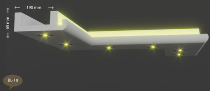 20 Meter LED Indirekte Beleuchtung Lichtprofile Wand Stuckleiste Beleuchtung BL 18