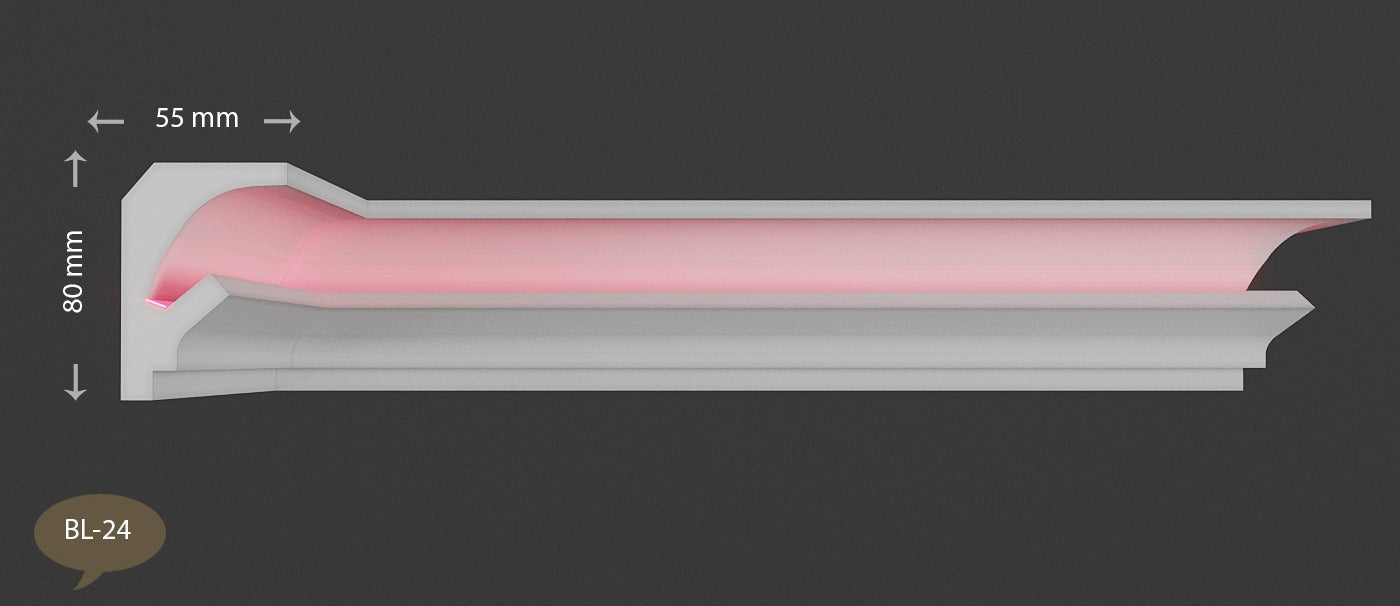12 Meter LED Indirekte Beleuchtung Lichtprofile Wand Stuckleiste Beleuchtung BL 24