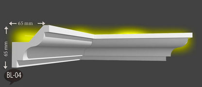 Ecke BL 04 LED Indirekte Beleuchtung LED Lichtprofil Styroporleisten