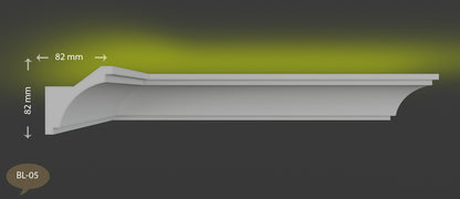 Ecke BL 05 LED Indirekte Beleuchtung LED Lichtprofil Styroporleisten