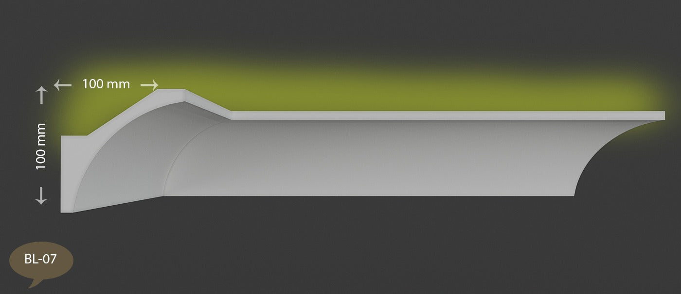 Ecke BL 07 LED Indirekte Beleuchtung LED Lichtprofil Styroporleisten