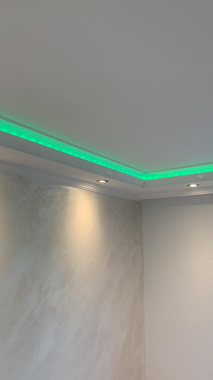 14 Meter LED Indirekte Beleuchtung Lichtprofile Wand Stuckleiste Beleuchtung BL 08