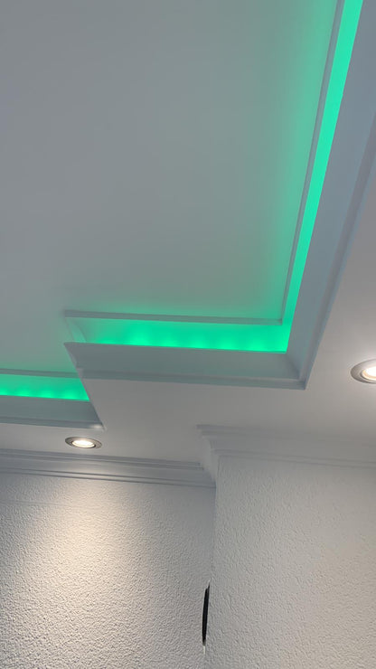 18 Meter LED Indirekte Beleuchtung Lichtprofile Wand Stuckleiste Beleuchtung BL 19