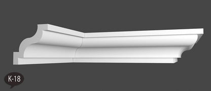 18 Meter Zierleiste Stuckprofile Styroporleisten Zierprofil  (65x65mm) K 18