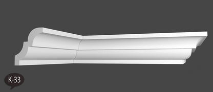 18 Meter Zierleiste Stuckprofile Styroporleisten Zierprofil  (60x70mm) K 33