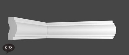 12 Meter Zierleiste Stuckprofile Styroporleisten Zierprofil  (50x25mm) K 38