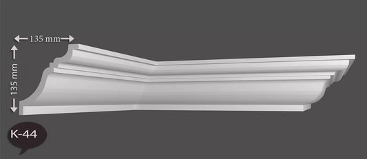 12 Meter Zierleiste Stuckprofile Styroporleisten Zierprofil  (135x135mm) K 44