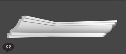 8 Meter Zierleiste Stuckprofile Styroporleisten Zierprofil  (80x80mm) K 8