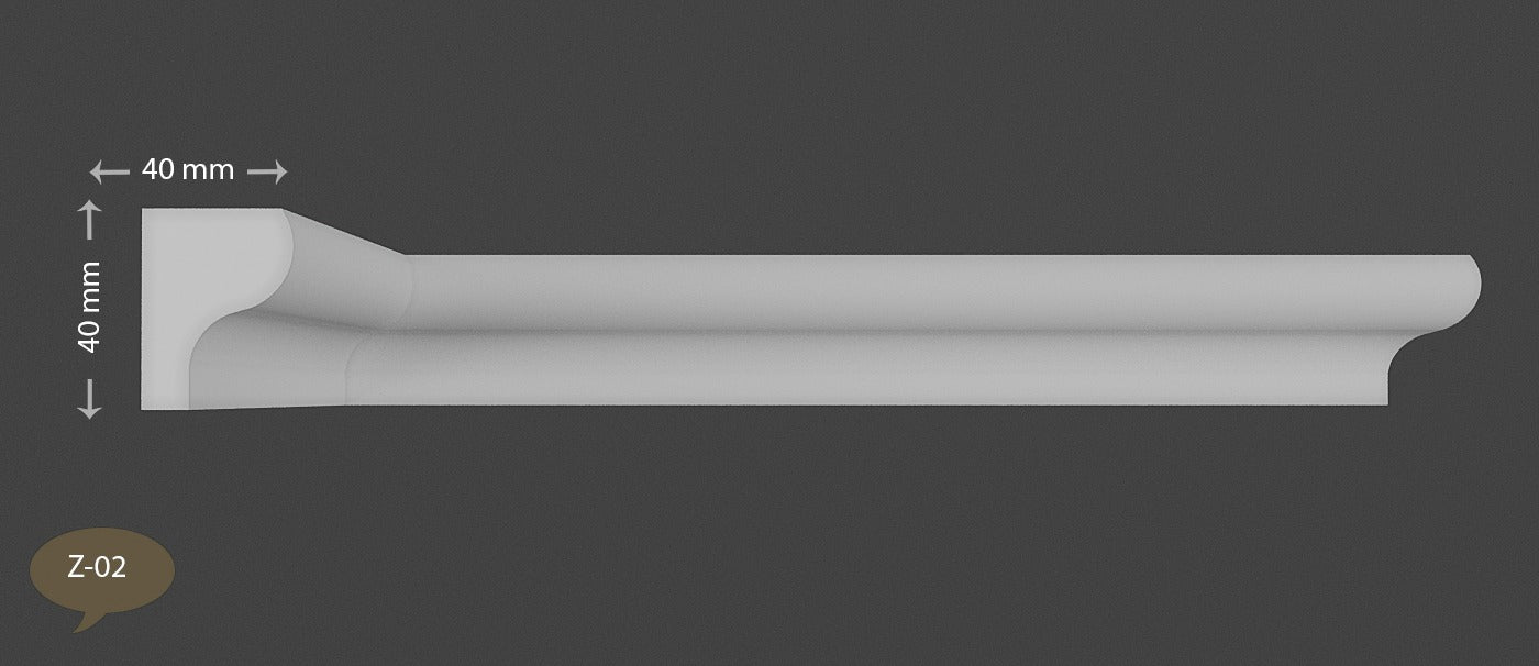 8 Meter Zierleiste Stuckprofile Styroporleisten Zierprofil  (40x31mm) Z 2