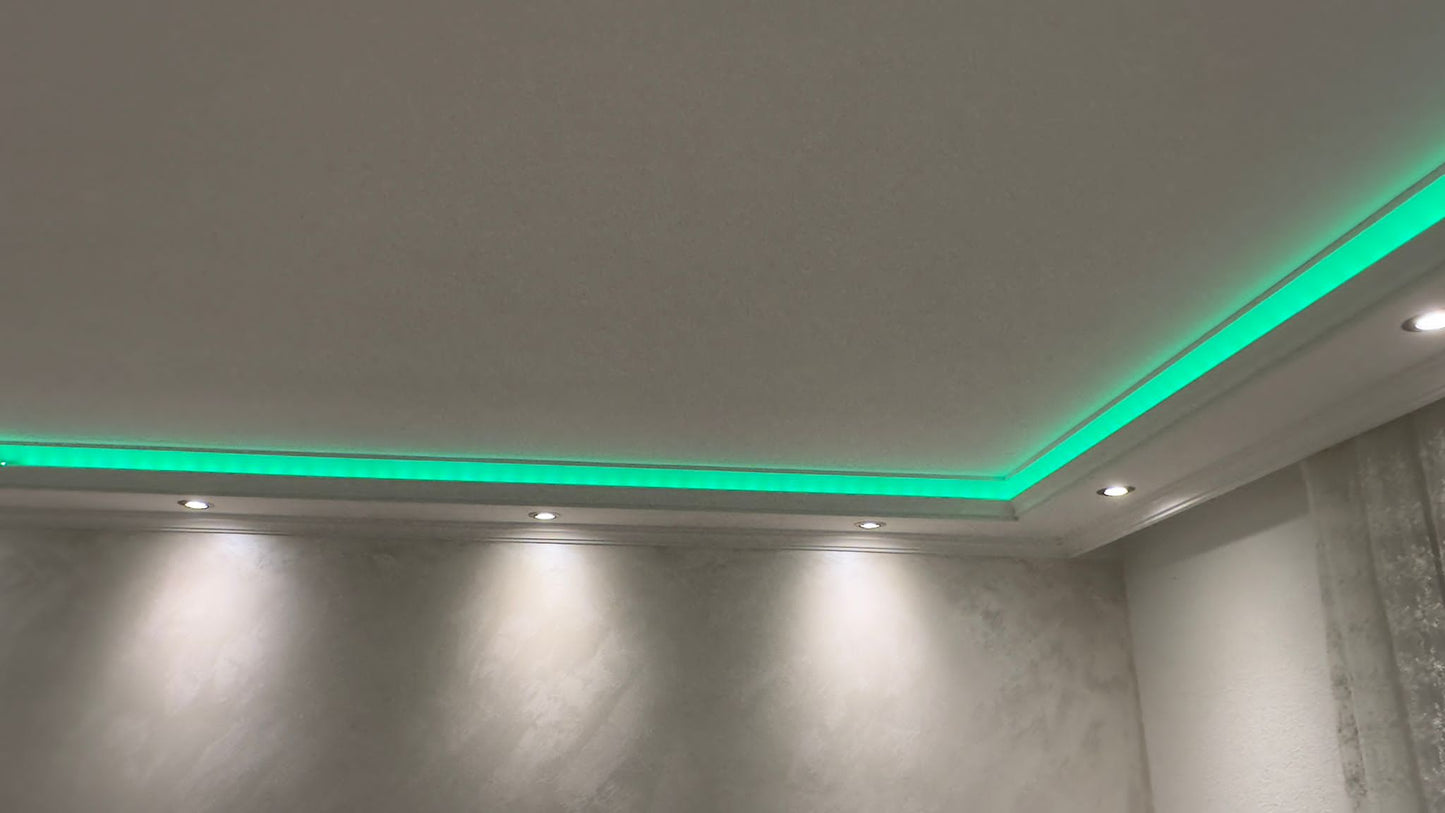 14 Meter LED Indirekte Beleuchtung Lichtprofile Wand Stuckleiste Beleuchtung BL 08
