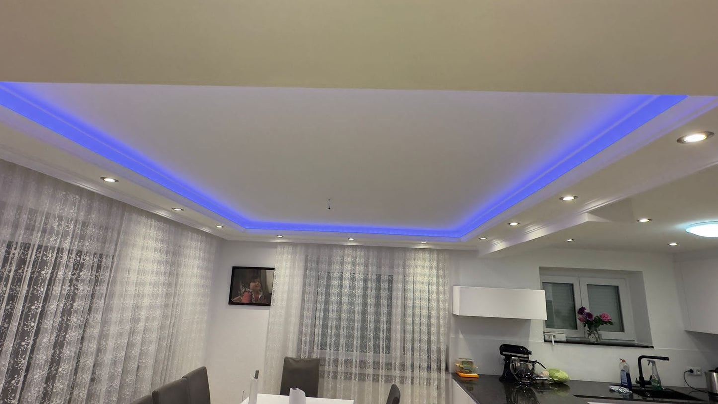 18 Meter LED Indirekte Beleuchtung Lichtprofile Wand Stuckleiste Beleuchtung BL 09
