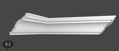 2 Meter Zierleiste Stuckprofile Styroporleisten Zierprofil  (115 x 115mm) K 2